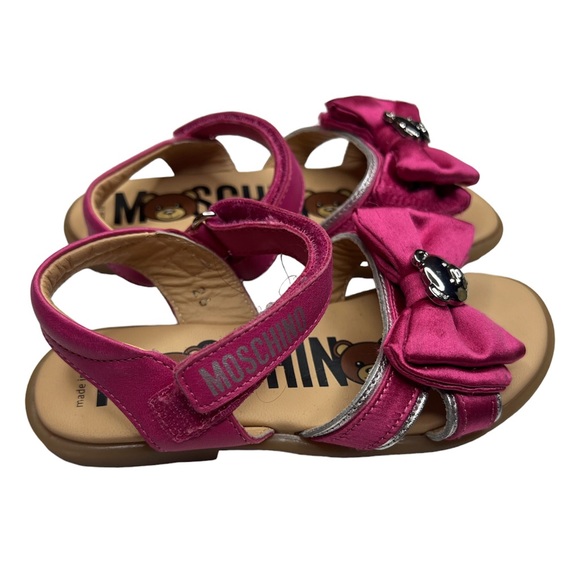 MOSCHINO TODDLER SUMMER SANDAL PINK BOW SZ EU 26/ US 9.5 GIRLS - Picture 2 of 5